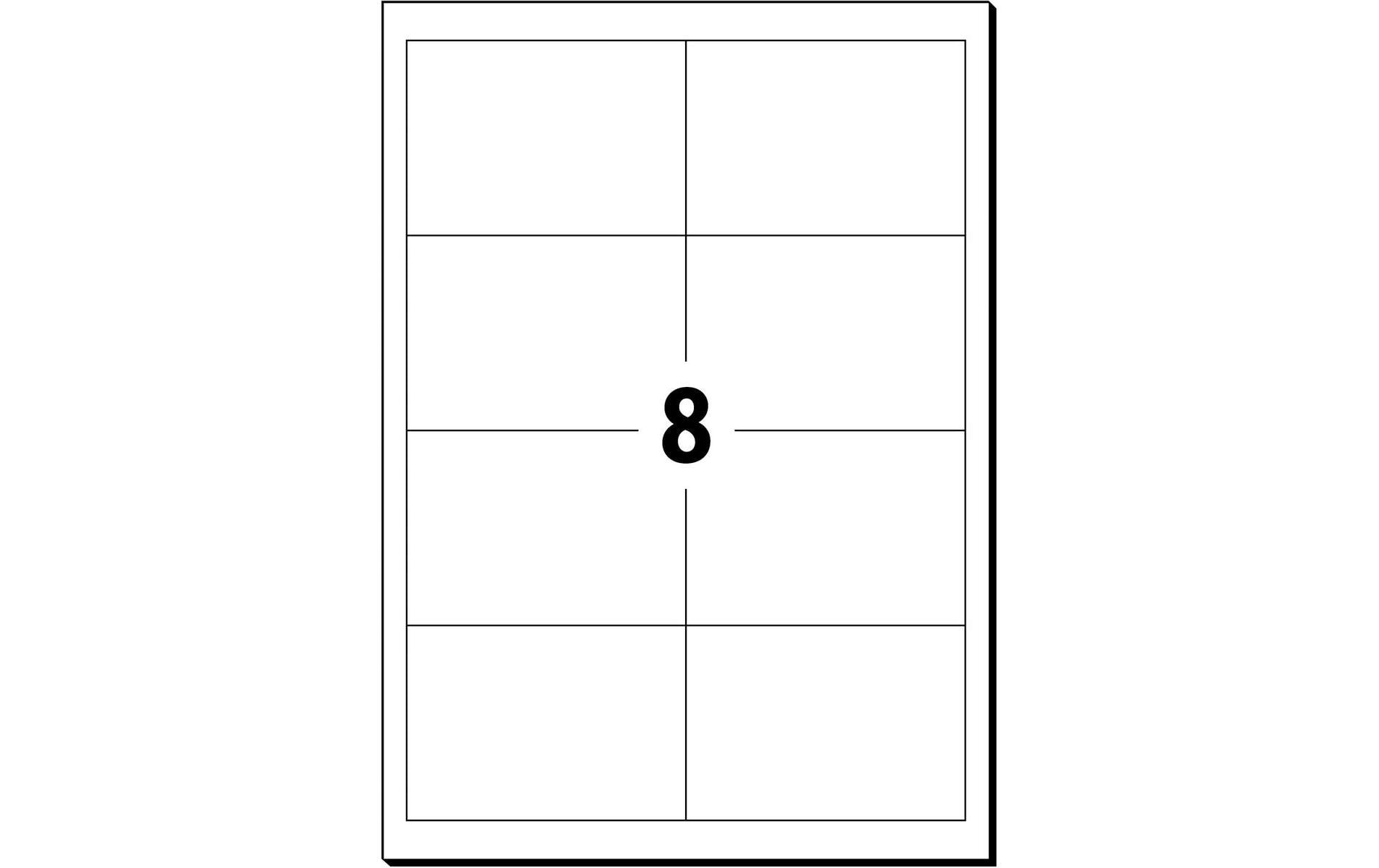 Sigel LA142 – Etiketten A4 97 × 68 mm – Papier, weiss – permanent haftend – 8 pro Blatt, 25 Blätter (200 Stk.)