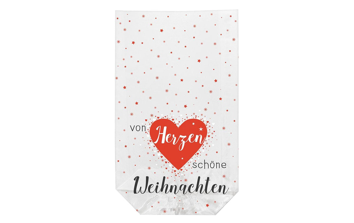 Braun + Company Weihnachts-Geschenktasche – 11,5 × 19 cm, Polypropylen (PP), transparent, 4761-0076, 10 Stück