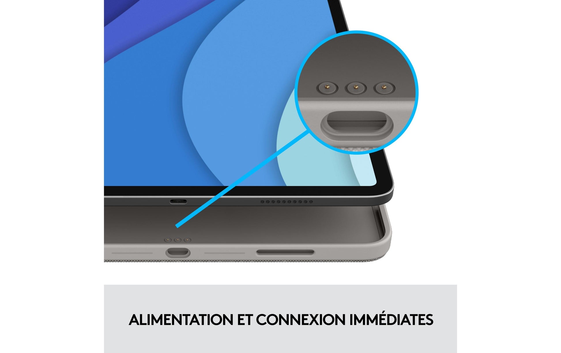 Logitech Combo Touch – Tastatur, CH-Layout (DE-CH), mit Touchpad, Grau – für iPad Pro 11"