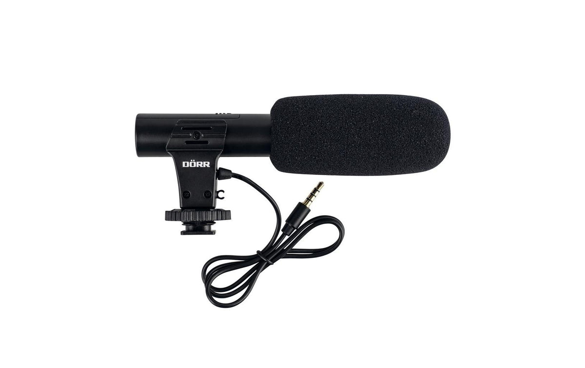 Dörr Uni CV-02 Kameramikrofon – 3,5 mm Klinke, kabelgebunden, Superniere, 20–18'000 Hz, für Kameras, Schwarz