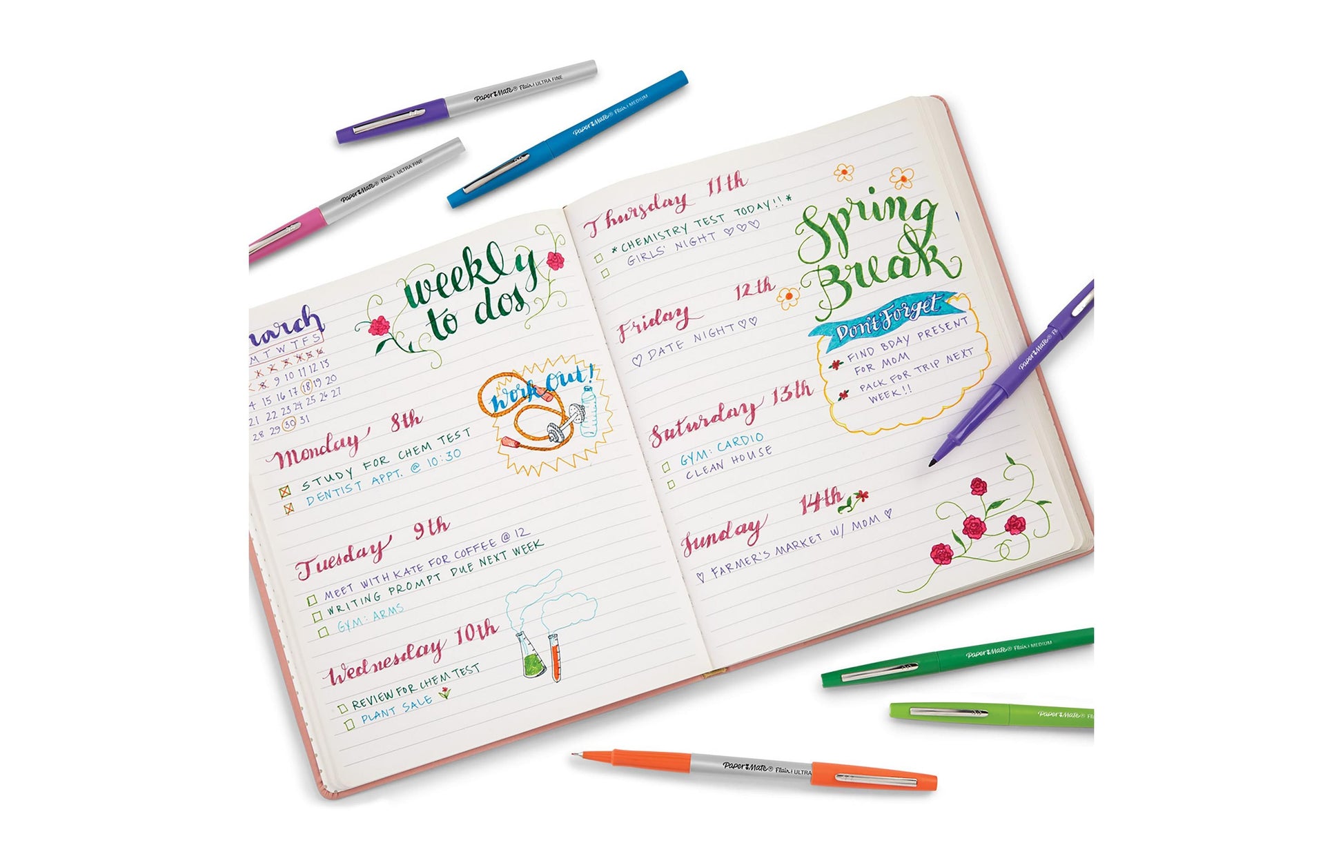 Papermate Filzstifte Candy Pop, Strichbreite 0,7 mm, 16 Farben