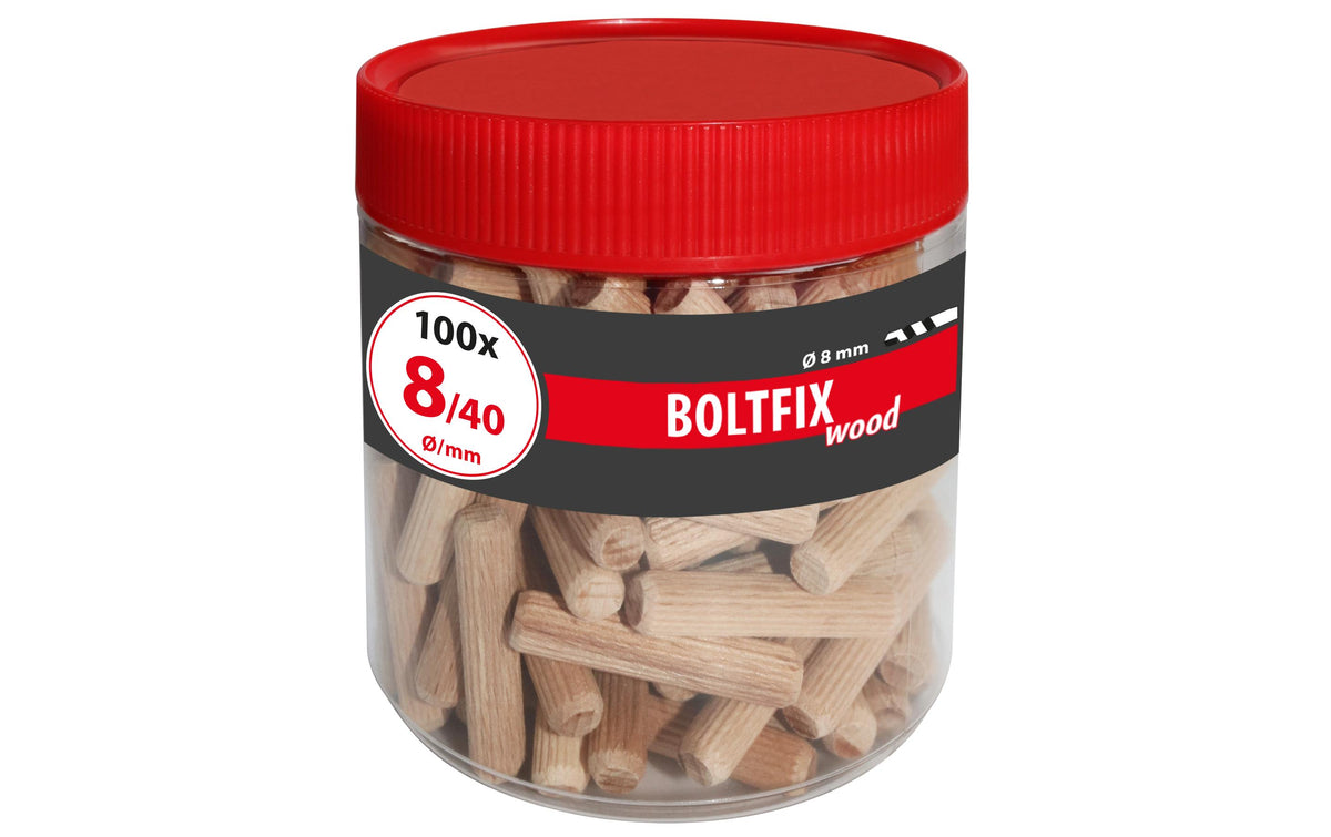 TOX Dübel Holzdübel Boltfix – Ø 8 × 40 mm, Buche, 100 Stk.
