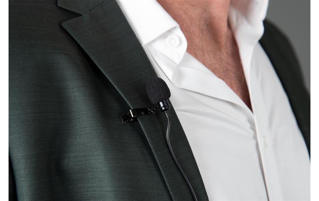 Dörr LV-30 Lavaliermikrofon – 3,5 mm Klinke, Kabelgebunden, Omnidirektional, 50–15'000 Hz, Schwarz/Rot