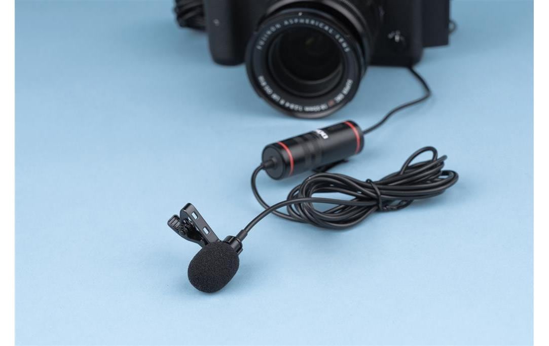 Dörr LV-30 Lavaliermikrofon – 3,5 mm Klinke, Kabelgebunden, Omnidirektional, 50–15'000 Hz, Schwarz/Rot