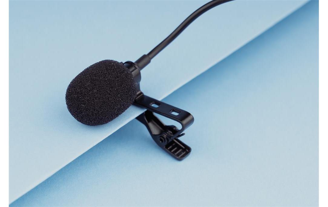 Dörr LV-30 Lavaliermikrofon – 3,5 mm Klinke, Kabelgebunden, Omnidirektional, 50–15'000 Hz, Schwarz/Rot