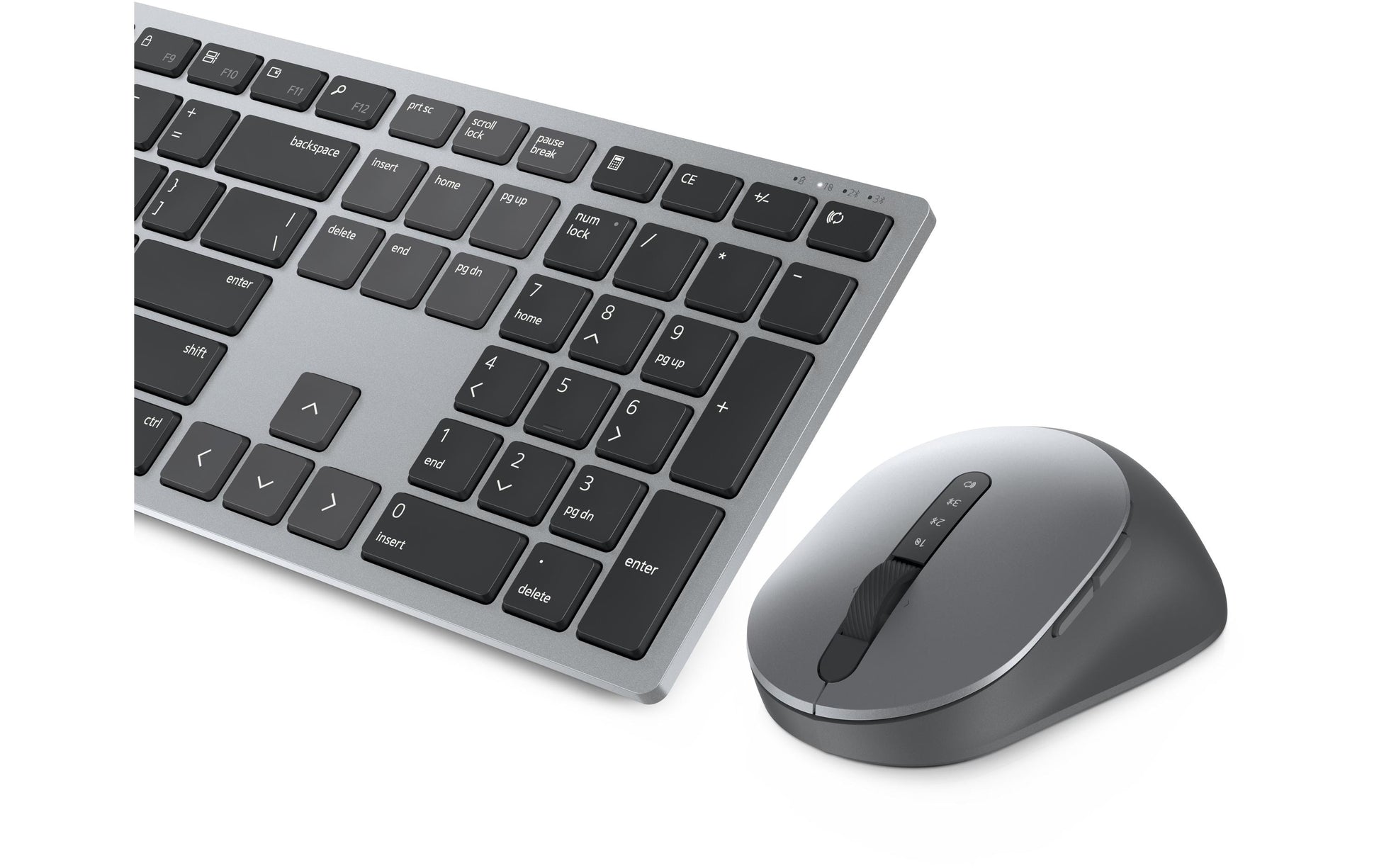 Dell KM7321W – Tastatur, kabellos (Bluetooth/2,4 GHz), DE-Layout (DE), Fullsize (mit Ziffernblock), grau