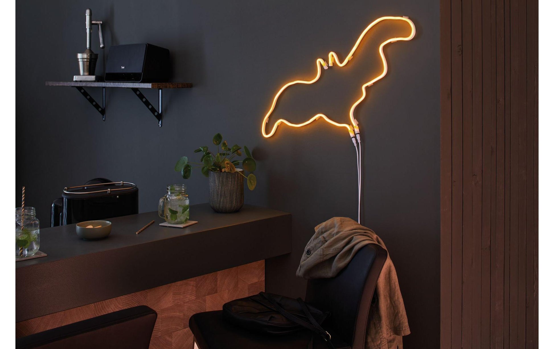 Paulmann LED-Strip Neon Colorflex – 1 m, orange, 4,5 W, USB, weiss