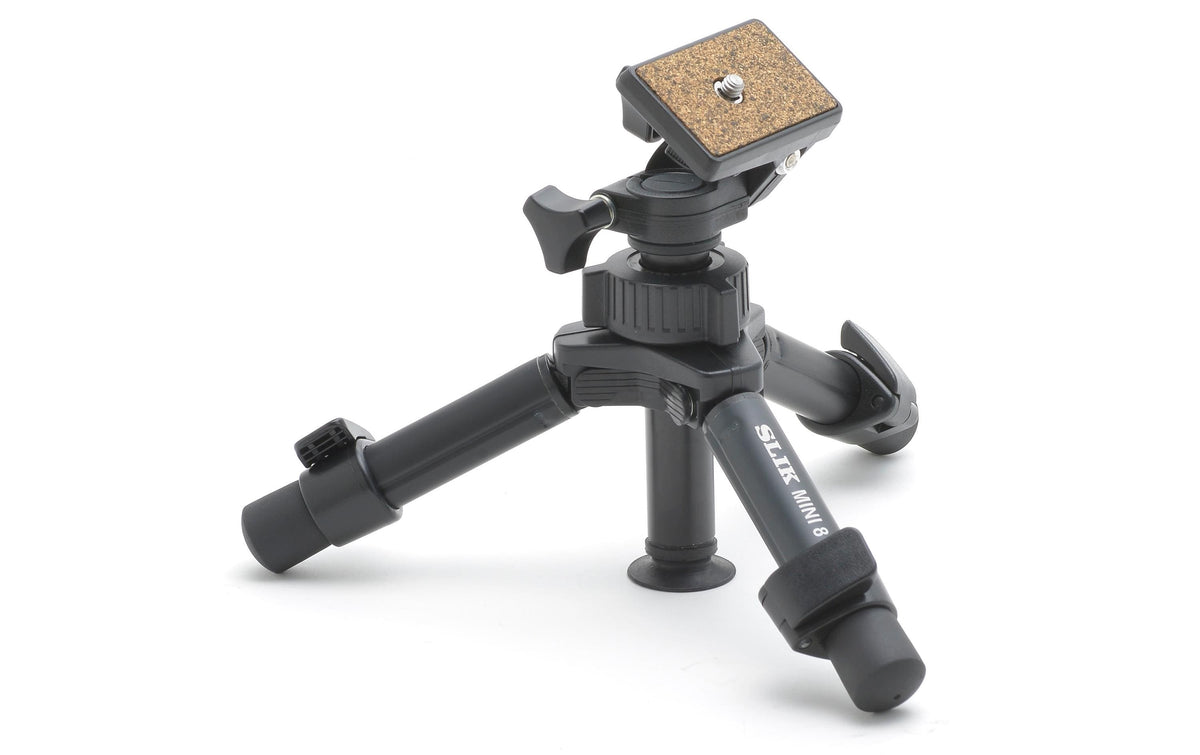 Slik Kit Mini 8 Mini-Stativ – bis 21 cm, 2 kg Traglast, Aluminium, 2-Wege-Kopf, 1/4" Gewinde