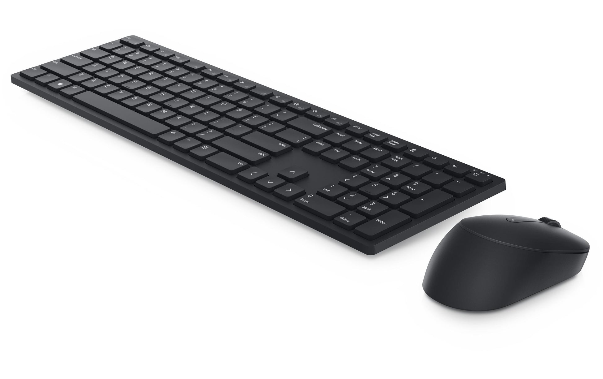 Dell KM5221 – Tastatur, kabellos (2,4 GHz), US-Layout (EN), Fullsize (mit Ziffernblock), Schere, Schwarz