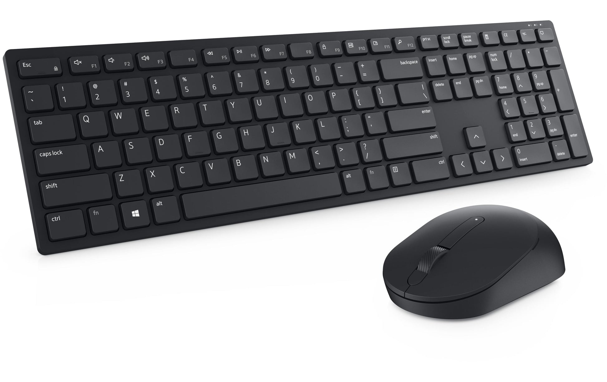 Dell KM5221 – Tastatur, kabellos (2,4 GHz), DE-Layout (DE), Fullsize (mit Ziffernblock), Schere, Schwarz