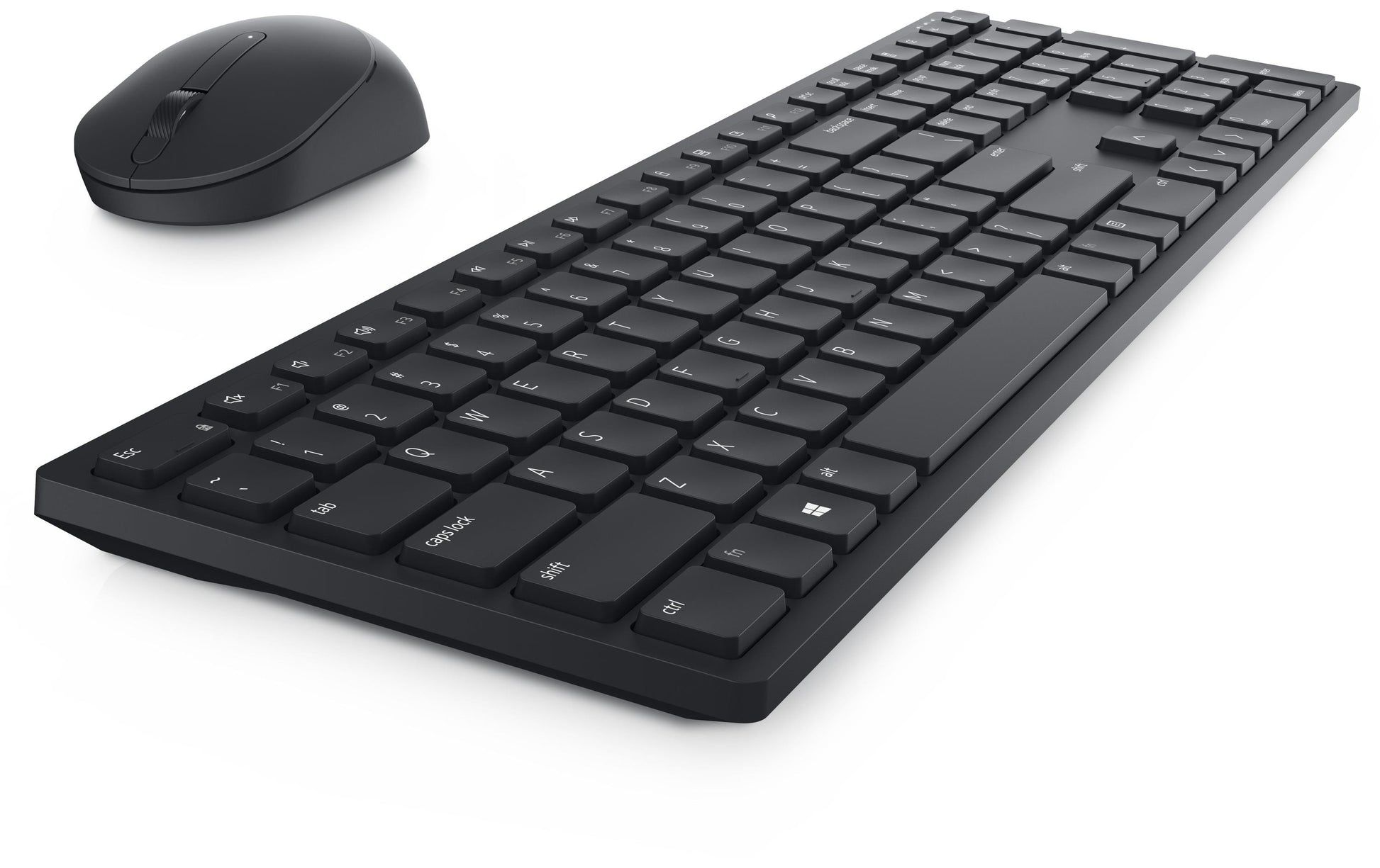 Dell KM5221 – Tastatur, kabellos (2,4 GHz), US-Layout (EN), Fullsize (mit Ziffernblock), Schere, Schwarz