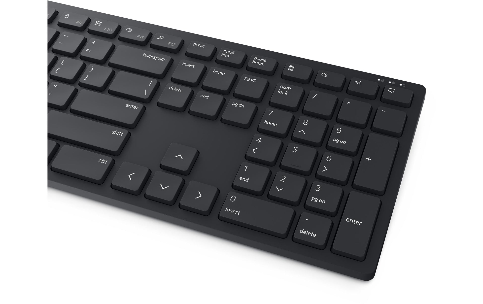 Dell KM5221 – Tastatur, kabellos (2,4 GHz), DE-Layout (DE), Fullsize (mit Ziffernblock), Schere, Schwarz