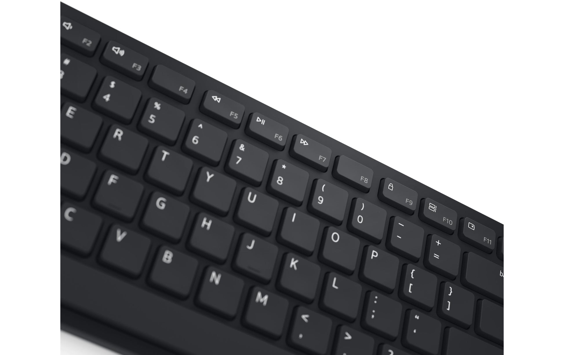 Dell KM5221 – Tastatur, kabellos (2,4 GHz), CH-Layout (DE-CH), Fullsize (mit Ziffernblock), Scherenmechanik, Schwarz