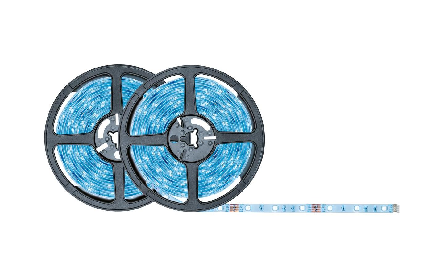 Paulmann LED-Strip – 10 m, 1010 lm, 28 W, RGB, dimmbar, weiss, Netzteil, Fernbedienung