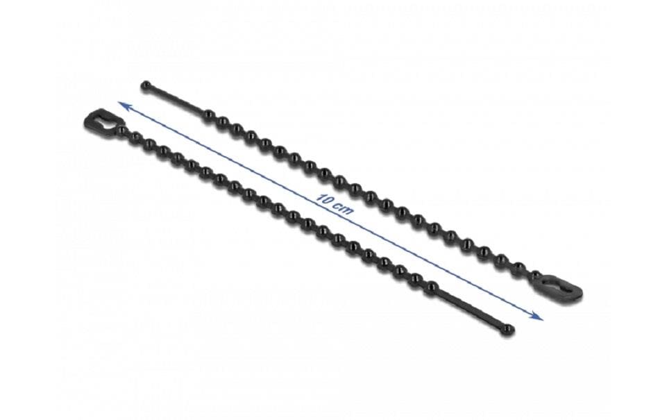 DeLOCK Blitzbinder 100 × 2,4 mm, Polyamid, wiederverwendbar, schwarz, 100 Stk.