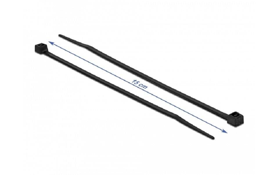 DeLOCK Kabelbinder, 3,6×150 mm, 100er-Pack – Schwarz