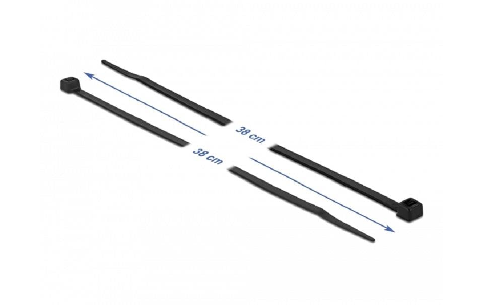 DeLOCK Kabelbinder, 380×4,8 mm, 100er-Pack, Polyamid – Schwarz