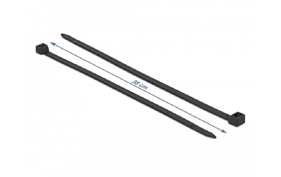 DeLOCK Kabelbinder, 200×4,8 mm, 50er-Pack, Polyamid (PA) – schwarz