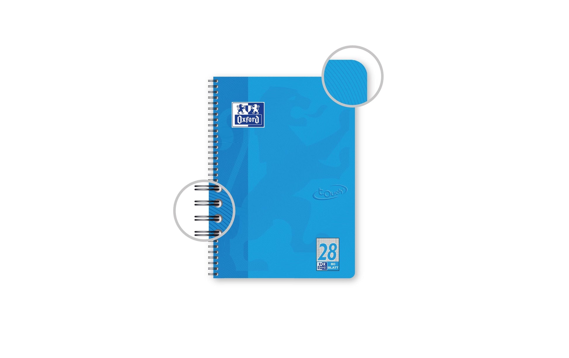 Elba Collegeblock, Karton, 80 Blatt, 4-fach gelocht, perforiert, 90 g/m² – Meerblau, für SCRIBZEE App