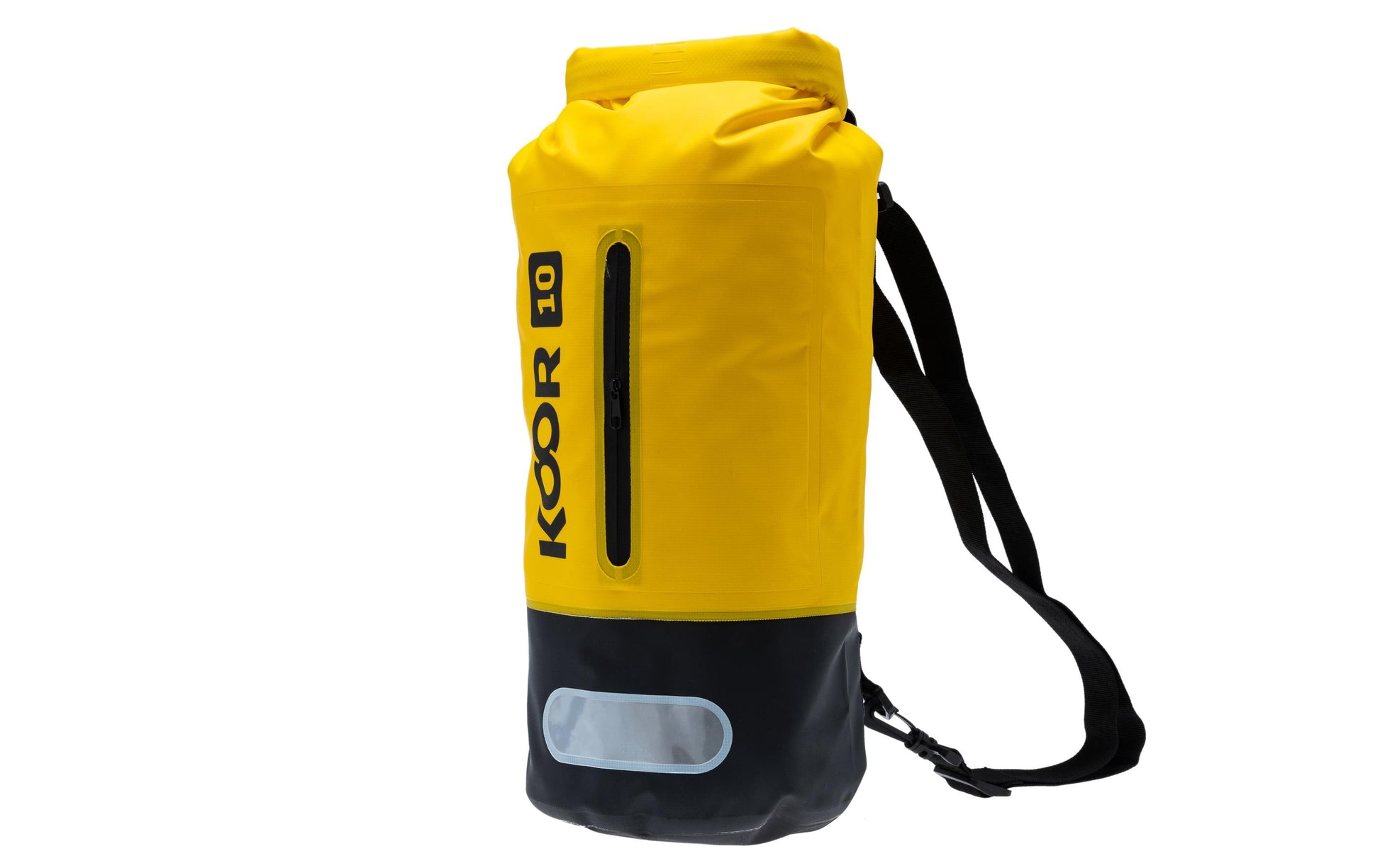 KOOR Sportrucksack Dry Bag – 10 l, wasserfest, reflektierend, PVC – Gelb, 200 × 550 × 200 mm
