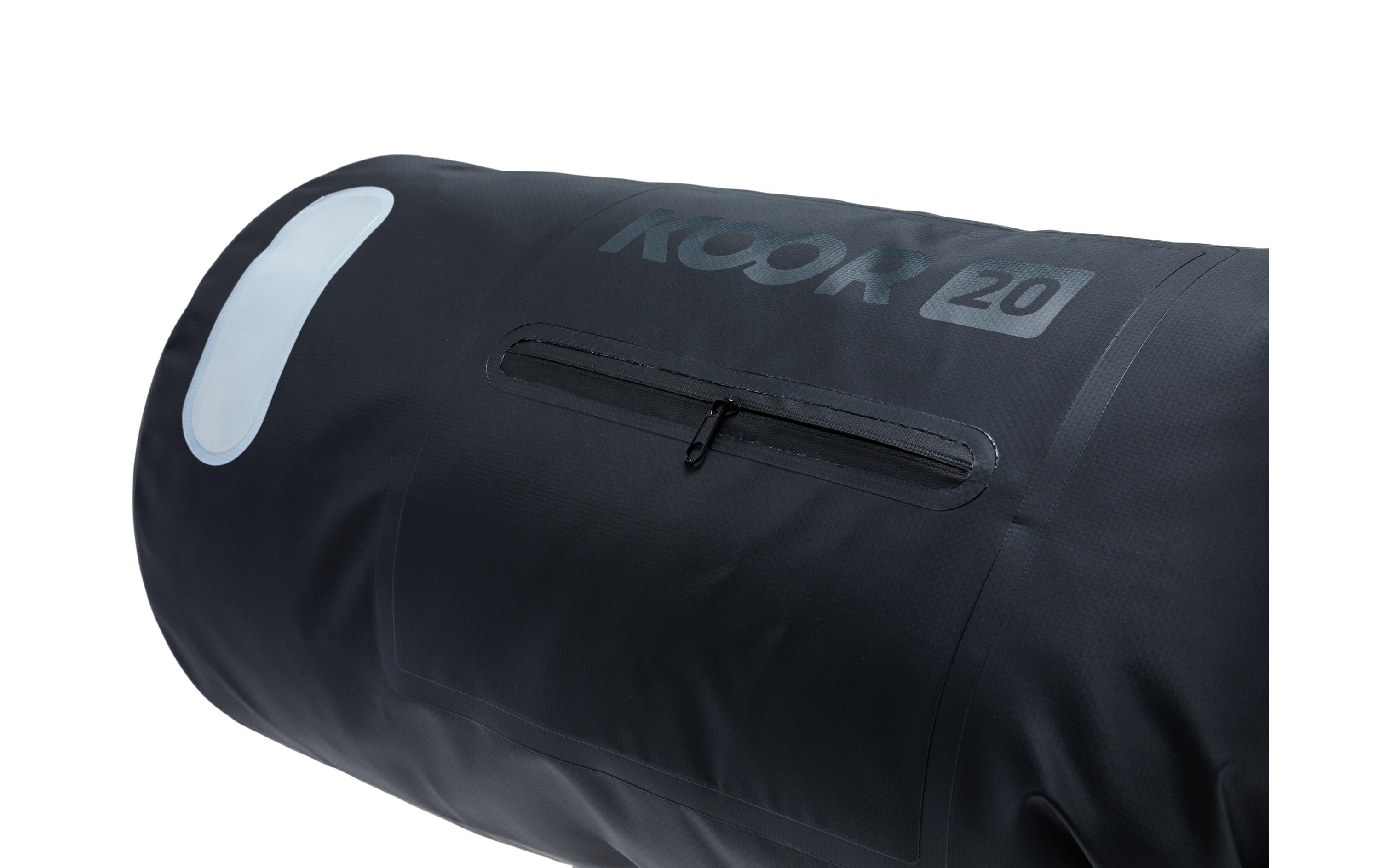 KOOR Sportrucksack – 20 l, wasserfest, PVC – Schwarz, 220 × 580 × 220 mm