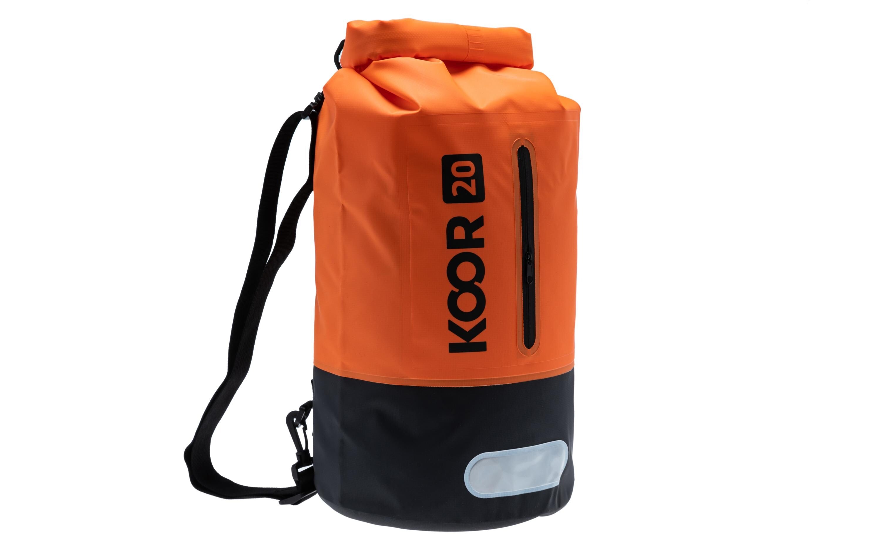 KOOR Sportrucksack – 20 l, wasserfest, reflektierend, PVC – Orange, 220 × 580 × 220 mm