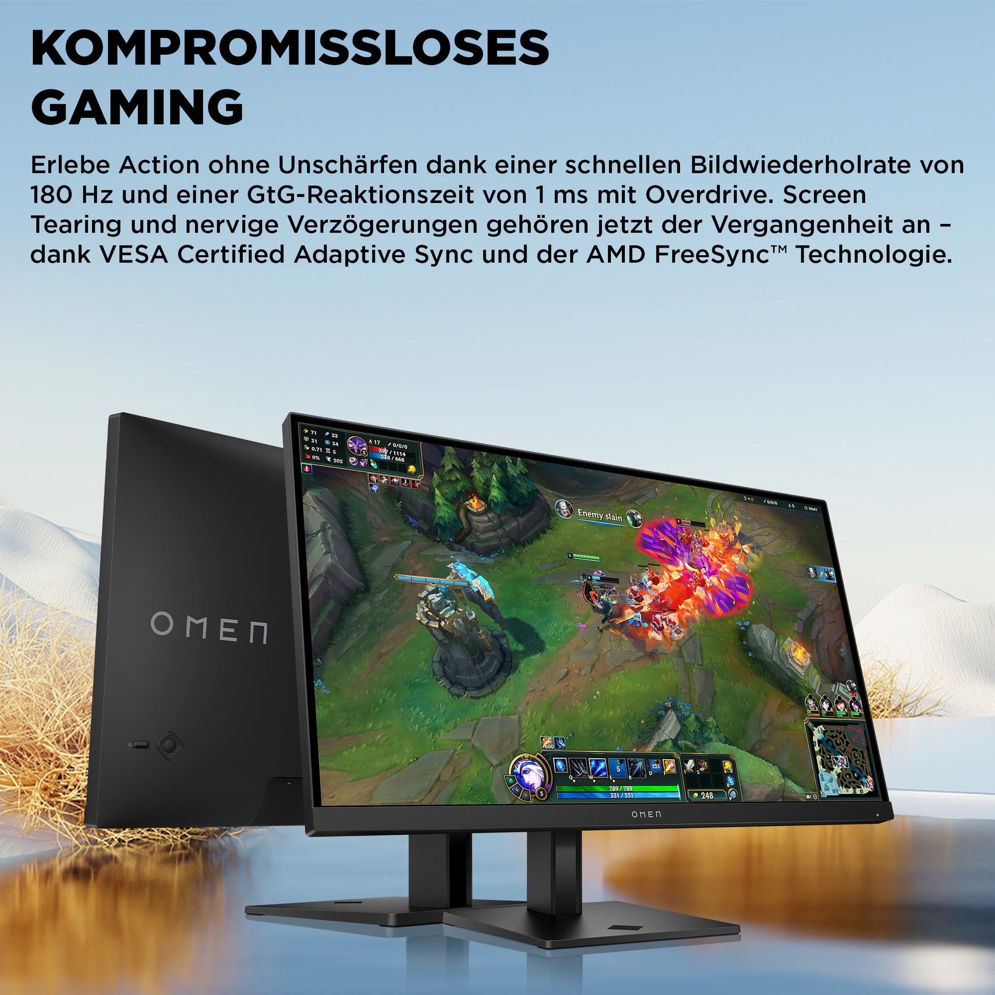 HP OMEN 27q G2 – 27", 2560 × 1440 (WQHD), IPS, 180 Hz, DisplayHDR 400