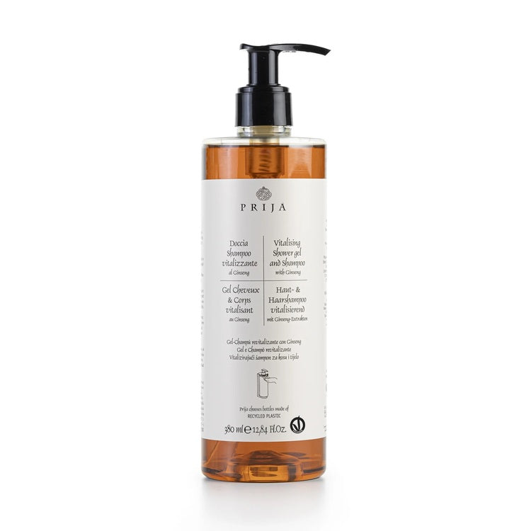 Prija Duschgel & Shampoo – mit Ginseng – 380 ml – 18 Stk