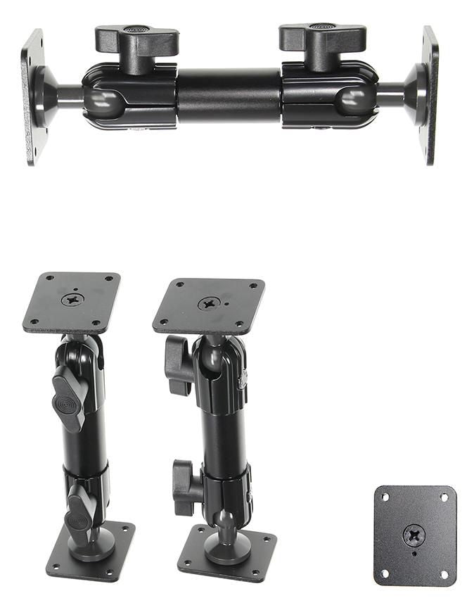 Brodit Standard Duty Sockelhalterung – POS-Halterung, Kugelkopf 20 mm, 360° schwenkbar, 165 mm, Schwarz