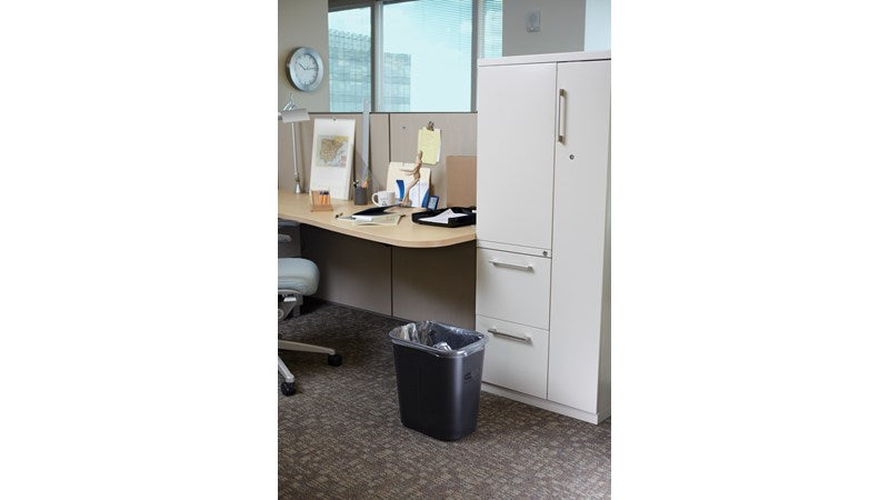 Rubbermaid Papierkorb – 26,6 l – Kunststoff (PP), rechteckig – grau