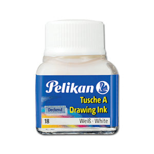 Pelikan Tusche – Weiss – 10 ml – für Zeichenpapier, Glas