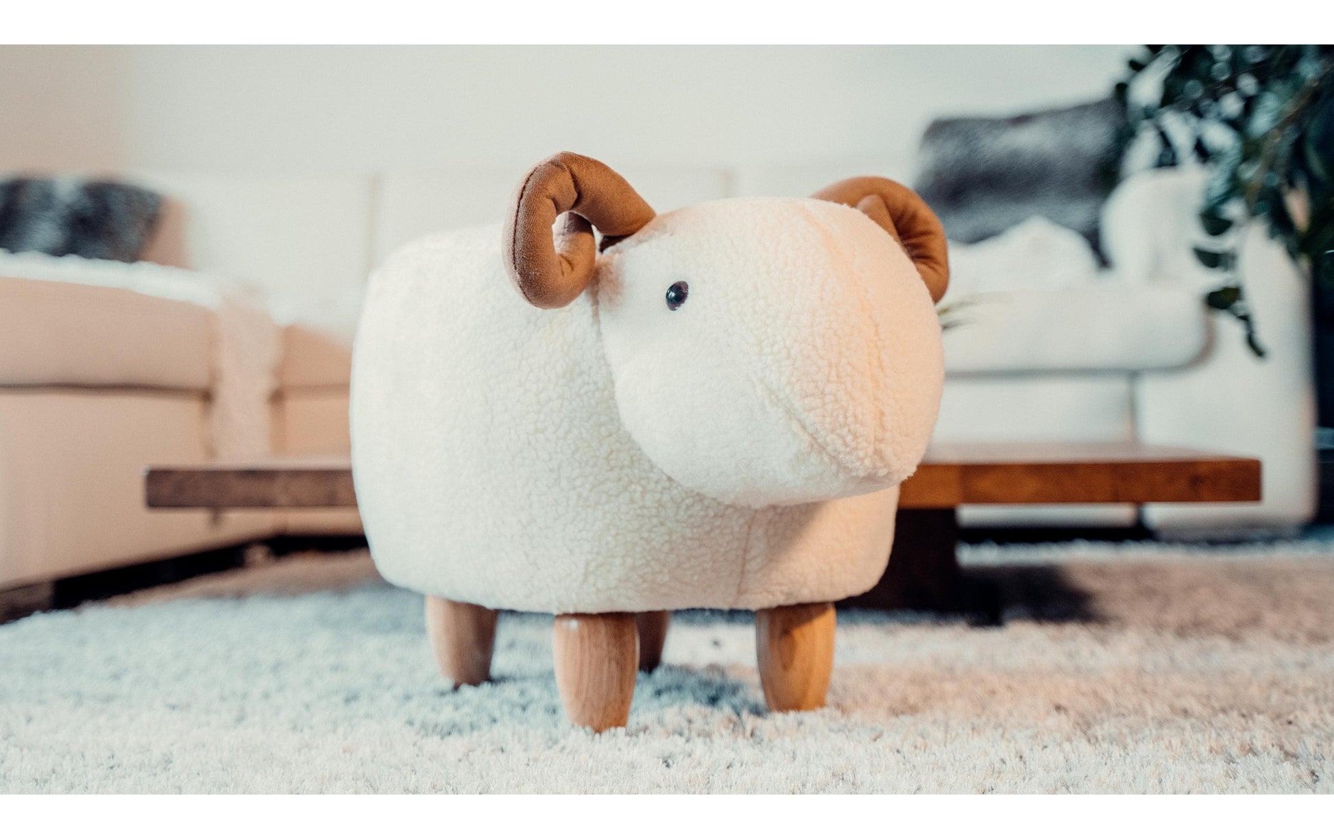 Zoosy Schaf Kinder-Bürostuhl – Schaumstoff/Textil – Weiss, Tiermotiv