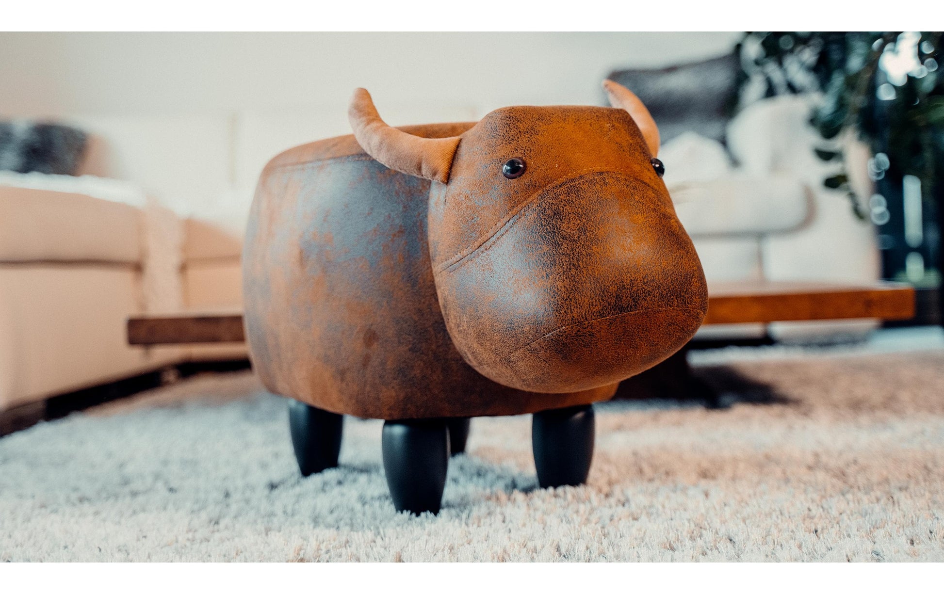 Zoosy Kuh Kinder-Bürostuhl – Stoff/Schaum – Braun, 37 cm