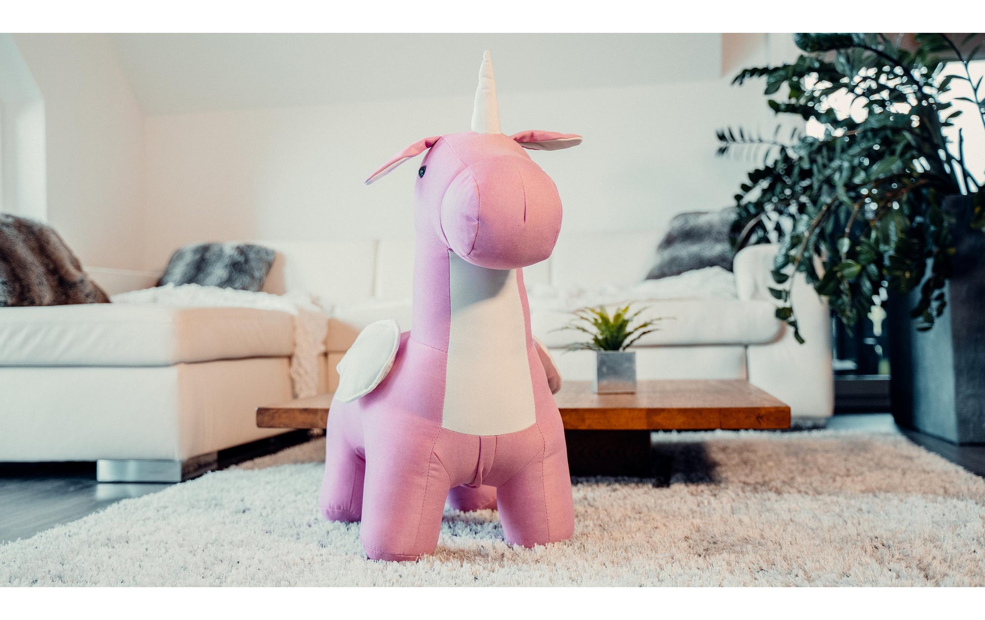 Zoosy Kinderstuhl – 69 × 34 × 82 cm – Textil & Holz – Rosa/Weiss
