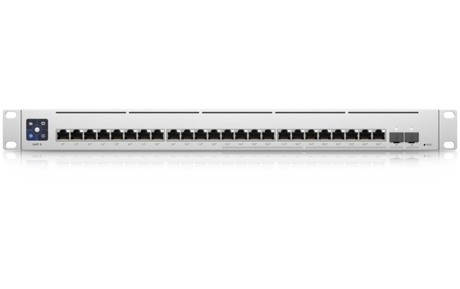 Ubiquiti USW-ENTERPRISE-24-POE – Managed Switch – 24×GbE, 2×SFP+, L3, PoE+, 19" Rack