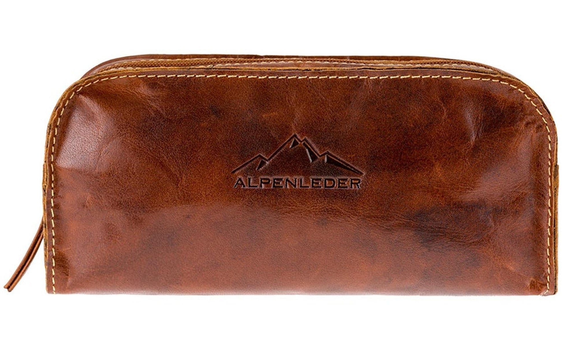 Alpenleder Etui, leer, 1 Fach, hellbraun, Leder, 22 × 10 × 6,5 cm