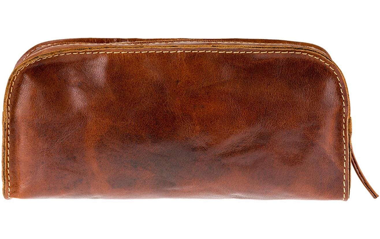 Alpenleder Etui, leer, 1 Fach, hellbraun, Leder, 22 × 10 × 6,5 cm
