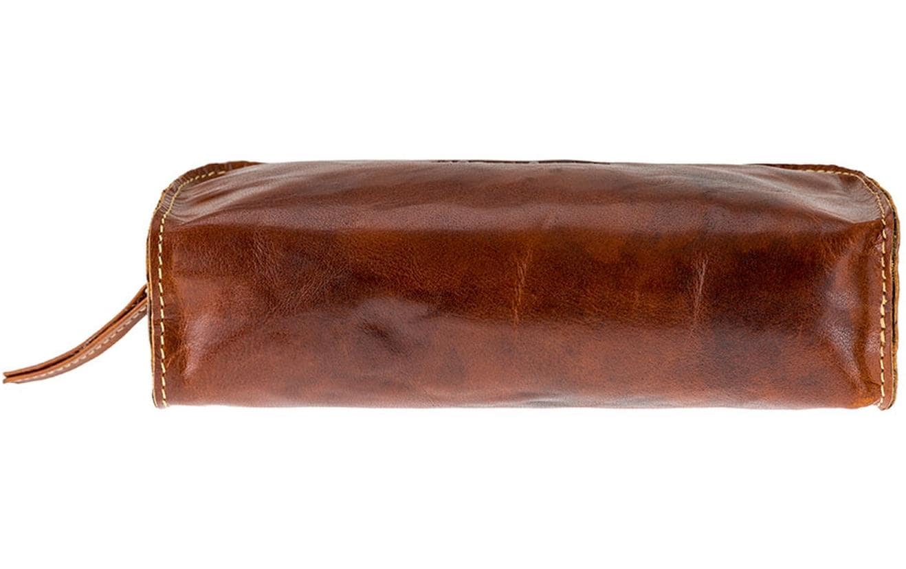 Alpenleder Etui, leer, 1 Fach, hellbraun, Leder, 22 × 10 × 6,5 cm