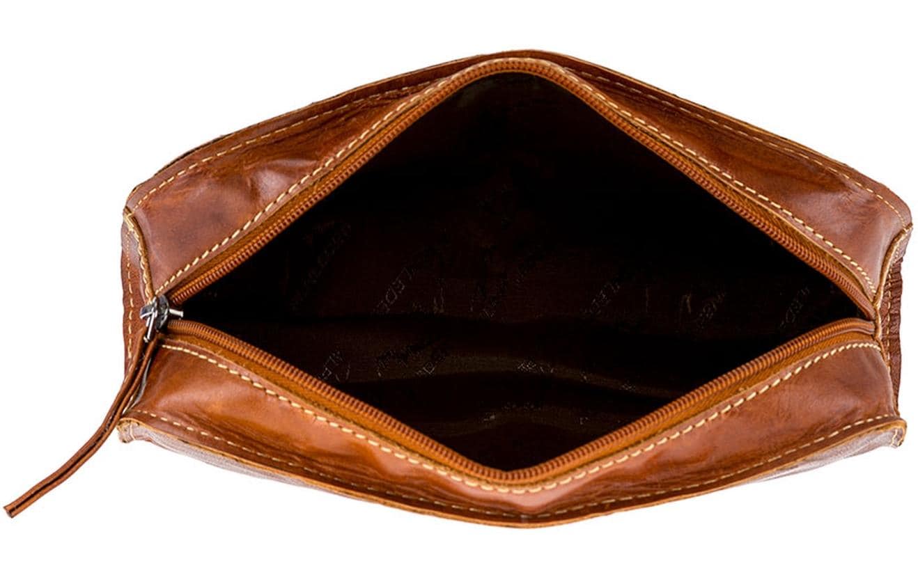 Alpenleder Etui, leer, 1 Fach, hellbraun, Leder, 22 × 10 × 6,5 cm
