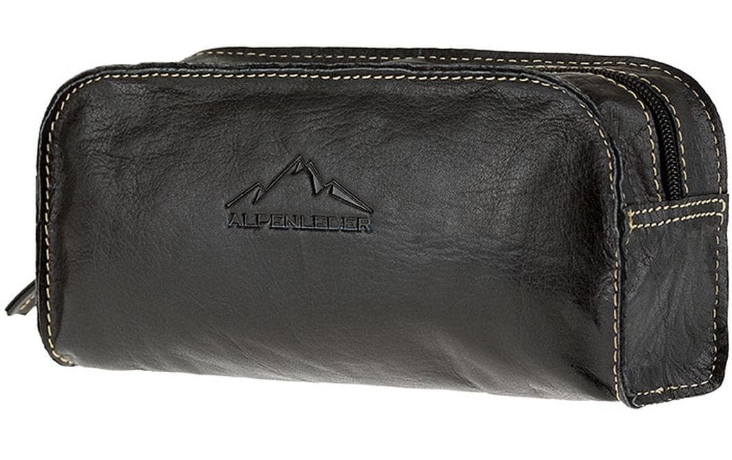 Alpenleder Etui, leer – schwarz – Leder – 22,0 × 10,0 × 6,5 cm