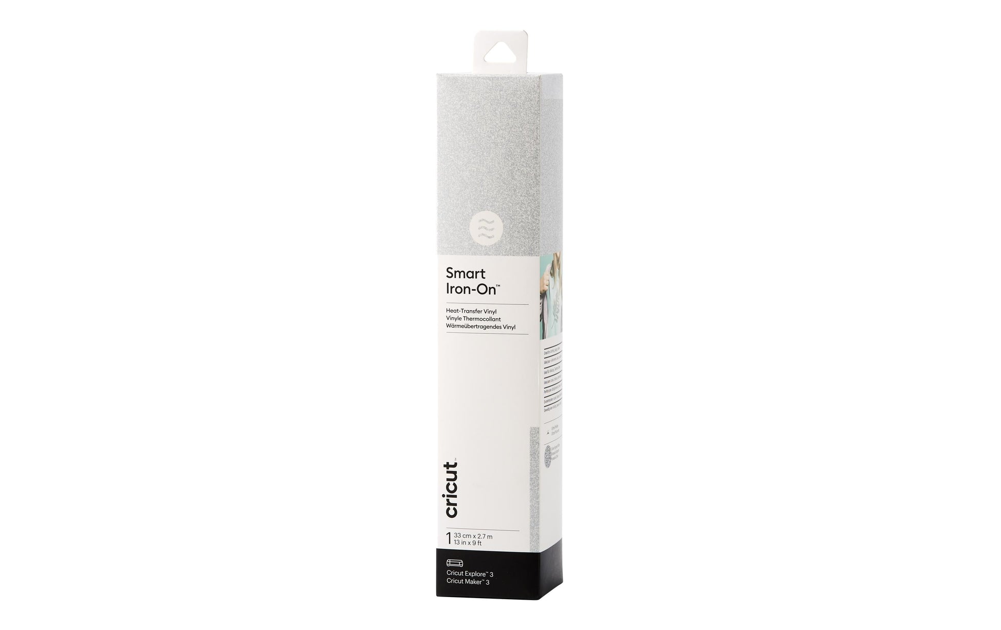Cricut Aufbügelfolie – Glitzer – Silber – 330 × 2730 mm – für Maker 3, Explore Air 3