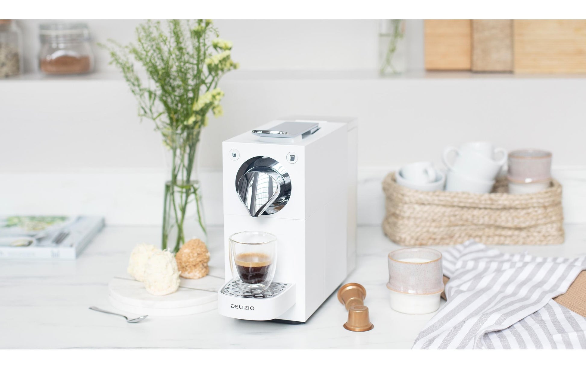 Delizio Una Automatic Kapselmaschine – für Delizio-Kapseln, 19 bar, 1 l, Violett