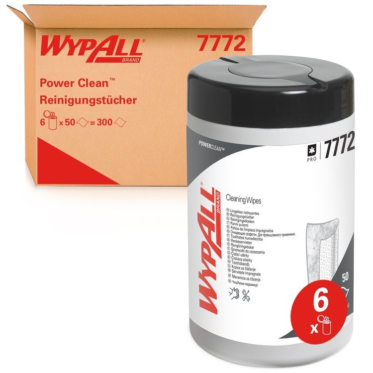 WypAll Reinigungstücher feucht – 1-lagig – 27 × 27 cm – grün – 50 Stk.