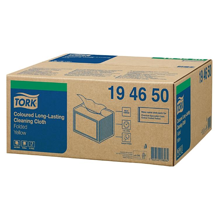 Tork Reinigungstücher – Vlies, 1-lagig – 38,5 × 30 cm – 8 × 40 Stk. (320 Stk.) – Gelb