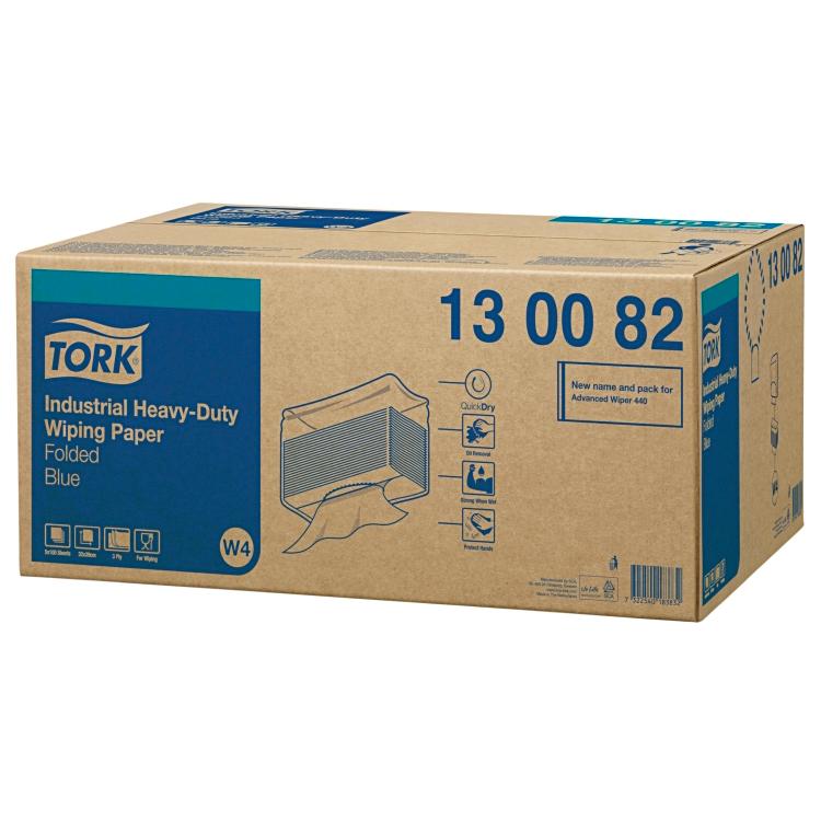 Tork Industrie Wischtücher W4 – Zellstoff, 3-lagig – Blau – 500 Stk. – für W4
