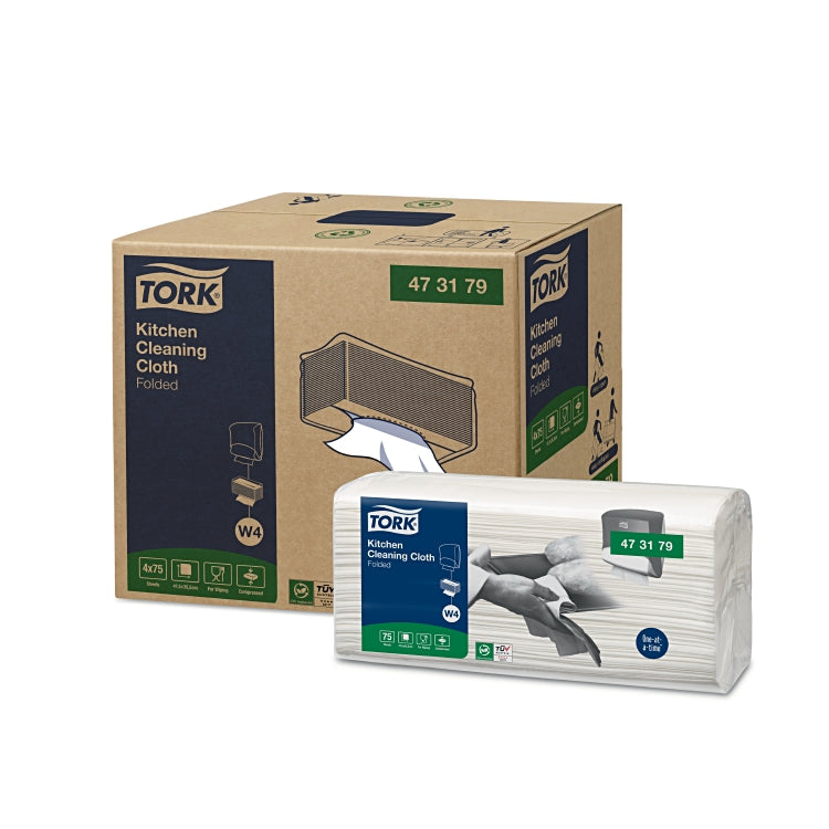 Tork Küchenreinigungstücher W4 – 1-lagig – 35,5 × 41,5 cm – weiss – 300 Stk.