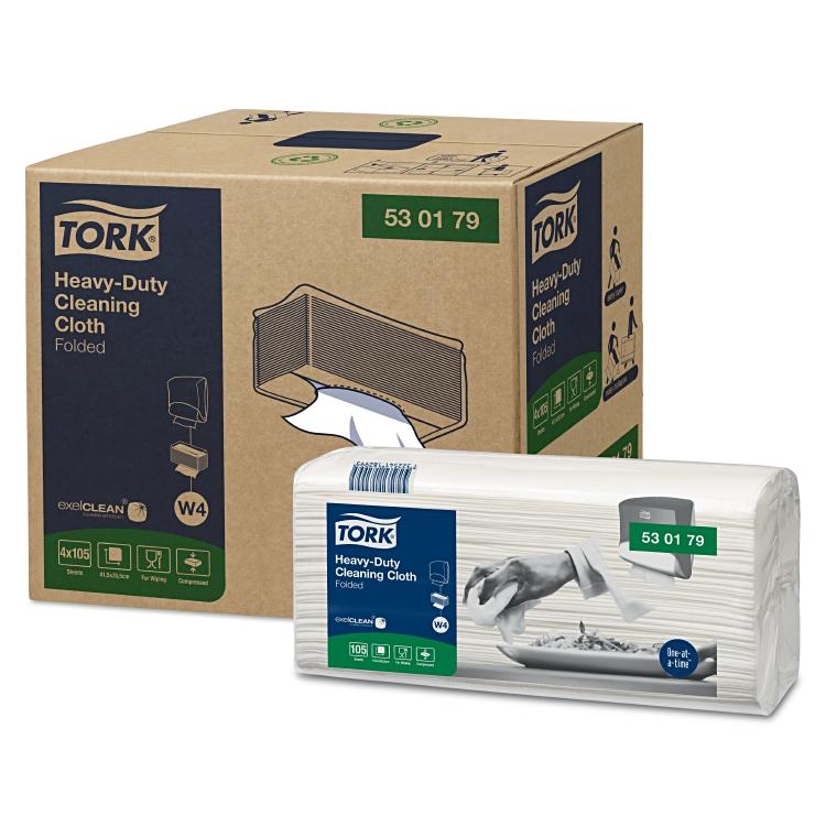 Tork Reinigungstücher Extra-Stark W4 – 1-lagig – 35,5 × 41,5 cm – Weiss – 420 Stk.