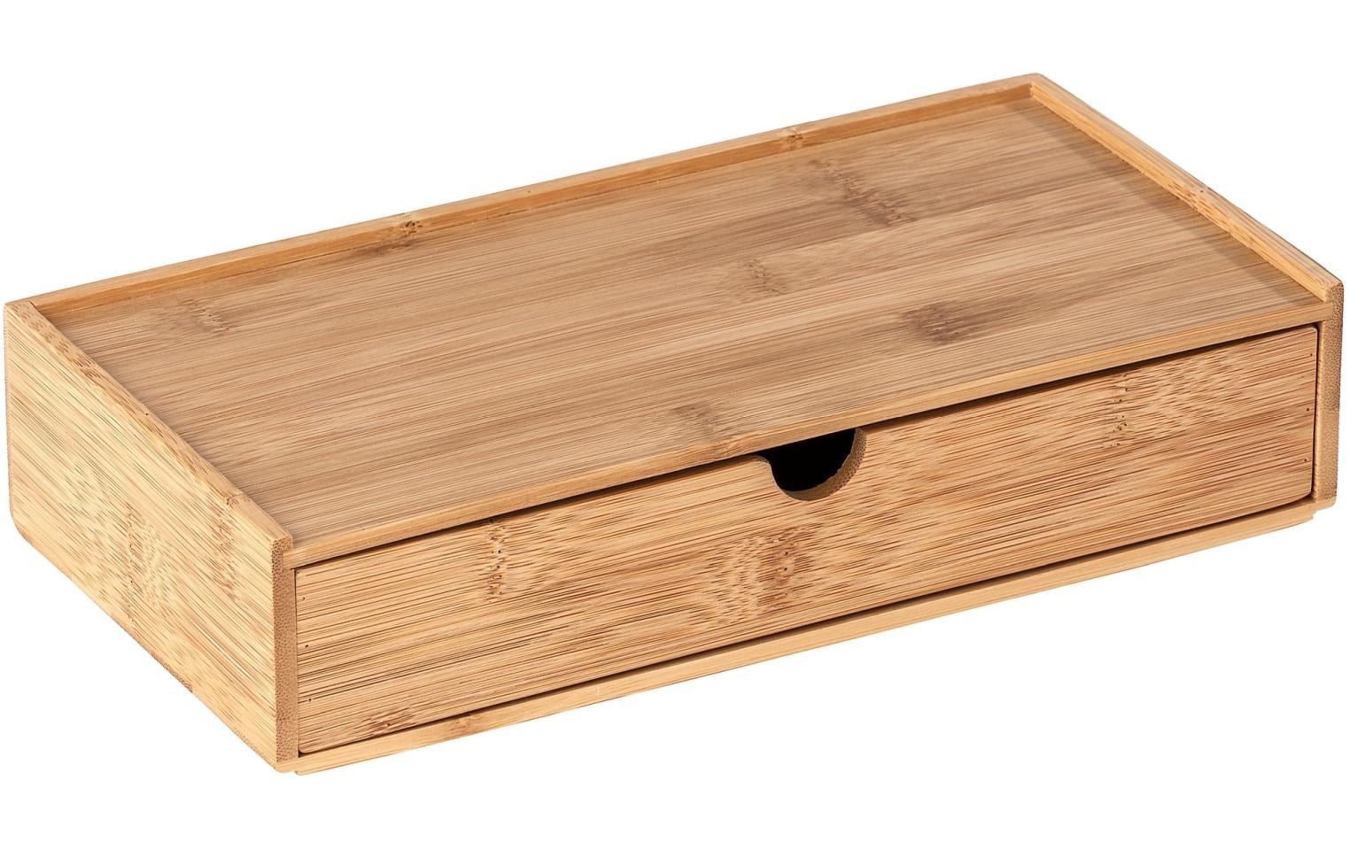 WENKO Aufbewahrungsbox Terra – 28×14×14 cm, Holz, freistehend, Braun