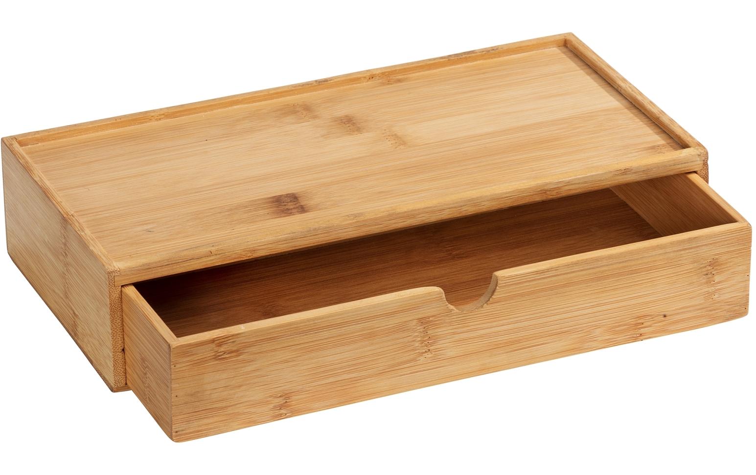 WENKO Aufbewahrungsbox Terra – 28×14×14 cm, Holz, freistehend, Braun