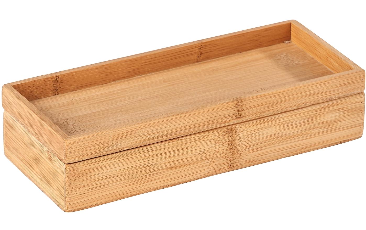 WENKO Aufbewahrungsbox – 24×10×5,5 cm, Bambus, mit Deckel